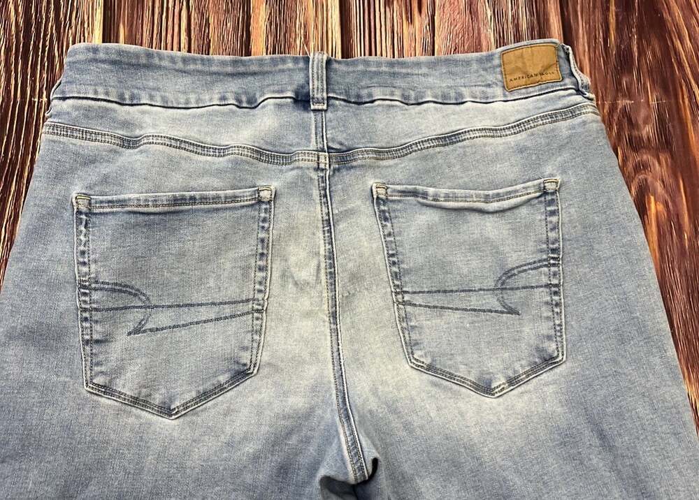 American Eagle Curvy High Rise Skinny Kick Jeans Womens Plus Size 18 Long *Read